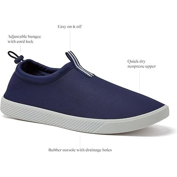 Lands\' End Mens Size 12 Navy Blue Slip On Quick Dry Neoprene Aqua Water Shoes main image 4
